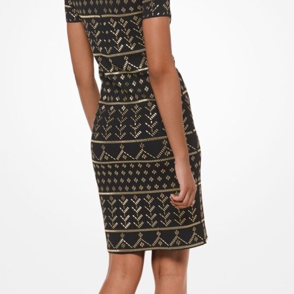 MICHAEL KORS Geometric Embellished Dress NEW w/Tags $495 - Picture 4 of 5